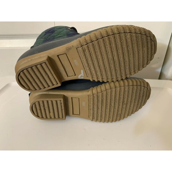 Isaac Mizrahi Live! Plaid Waterproof Boots‎ Zip Navy - 6 M - Picture 10 of 10